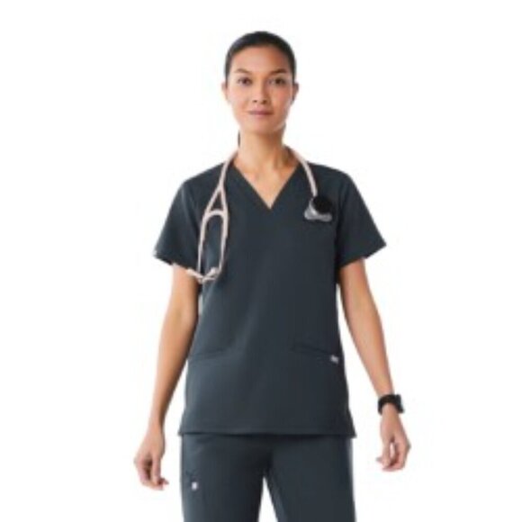 NWT Figs Casma 3 Pocket Scrub Top in Dark Harbor 3XL - Picture 1 of 5